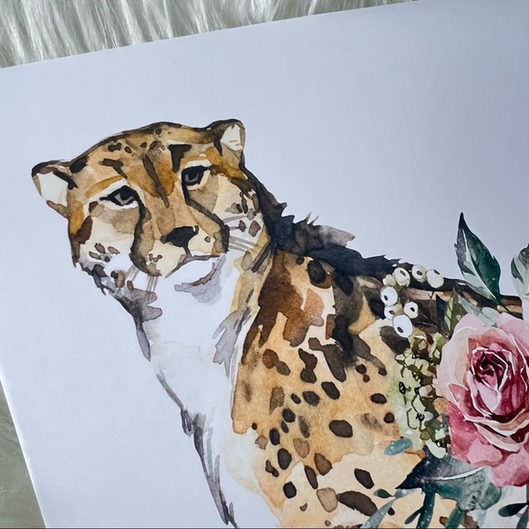 Watercolor Cheetah Illustration Wall Art Poster Print UNFRAMED - Picture 17 of 17
